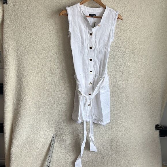 J. Crew White Sleeveless Dress with Gold Buttons - Picture 2 of 10